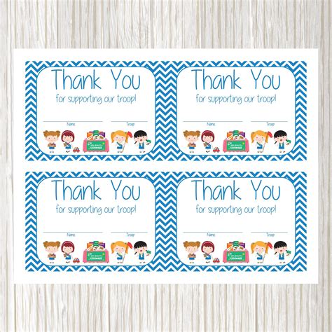 Girl Scout Cookie Sales Thank You Cards Girl Scout Thank you | Etsy