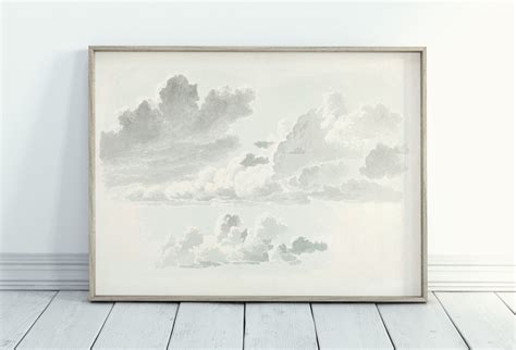 Vintage Cloud Painting Digital Print Antique Cloud Artwork Etsy