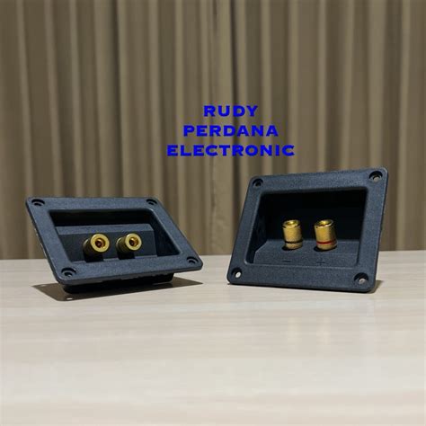 Jual TERMINAL SPEAKER BINDING POST SOCKET SOKET BANANA 2 PIN 2P KOTAK