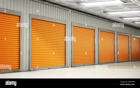 Self Storage Units With Closed Doors 3d Illustration Stock Photo Alamy