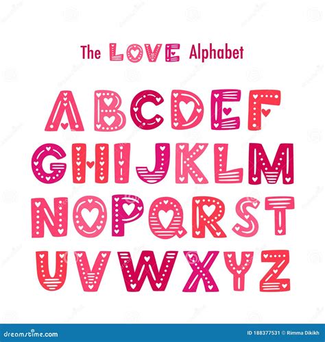 Hand Drawn Vector Love Alphabet Stock Vector Illustration Of Book