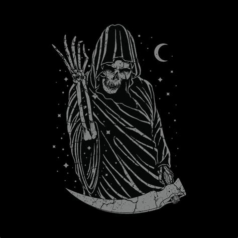 Premium Vector Grim Reaper Skull Horror Graphic Illustration