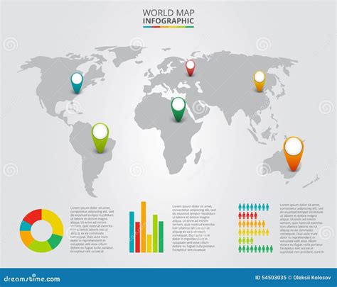 Mapa Do Mundo Do Vetor Elementos Infographic Ilustração do Vetor