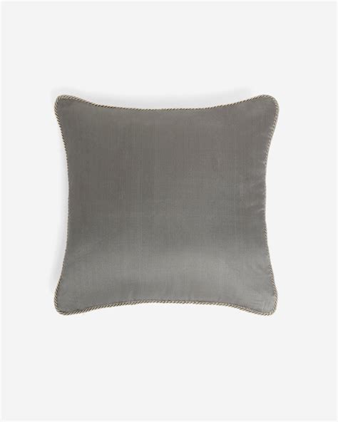 Solid Satin Silk Cotton Cushion Cover Medium Grey