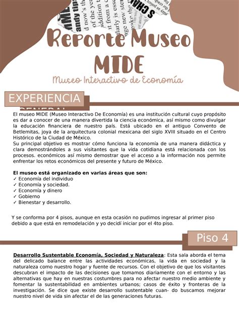 Reporte Del Museo Mide EXPERIENCIA El Museo MIDE Museo Interactivo