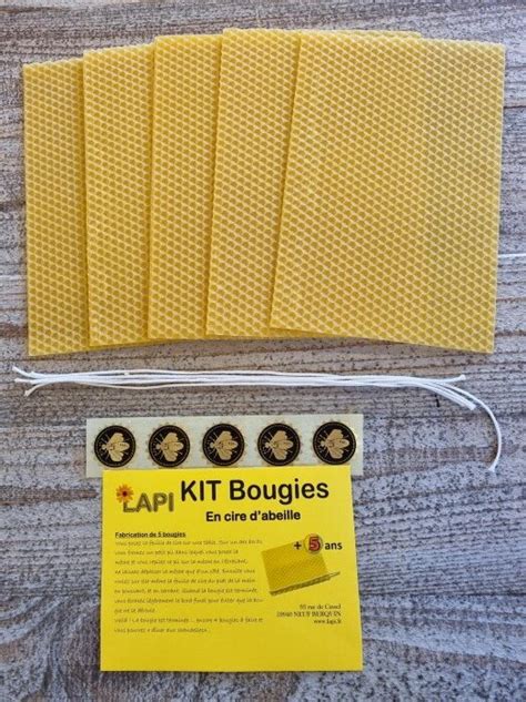 Kit De Feuilles De Cire D Abeille Pour Fabrication De Bougies Roul Es