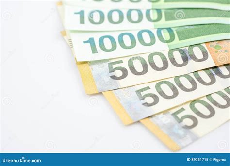 South Korea Won Money Bills in Different Value Stock Image - Image of ...