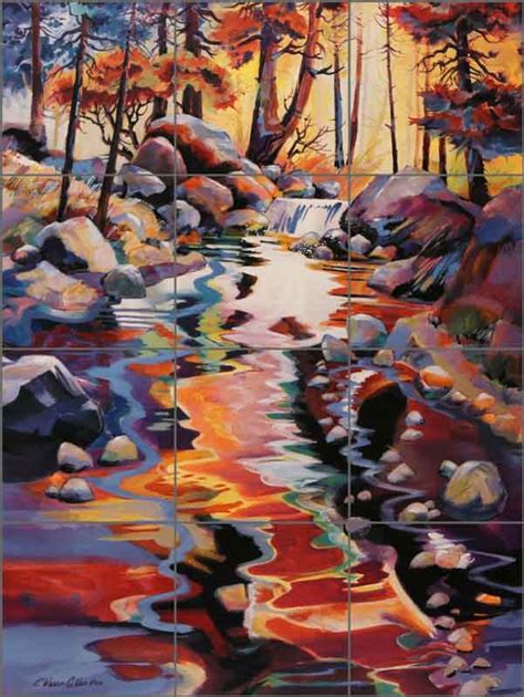 Stream Reflection By Warren Cullar Ceramic Tile Mural Wc119 Artwork