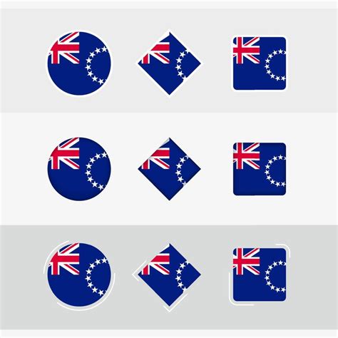 Cook Islands flag icons set, vector flag of Cook Islands. 22969729 ...