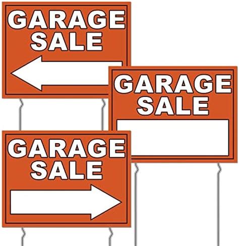 Amazon Amyhill Pcs Garage Sale Sign With Metal Stakes X