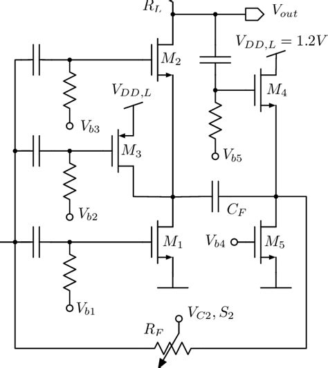 LNA With Tunable Gain Where V C1 2 Is A Gain Tuning Control Voltage