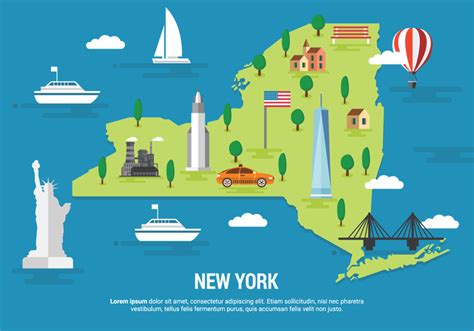 New York Map Vector Illustration 162511 Vector Art at Vecteezy