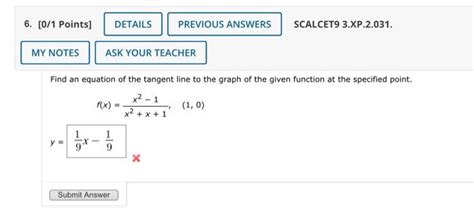 Solved Find An Equation Of The Tangent Line To The Graph Of Chegg