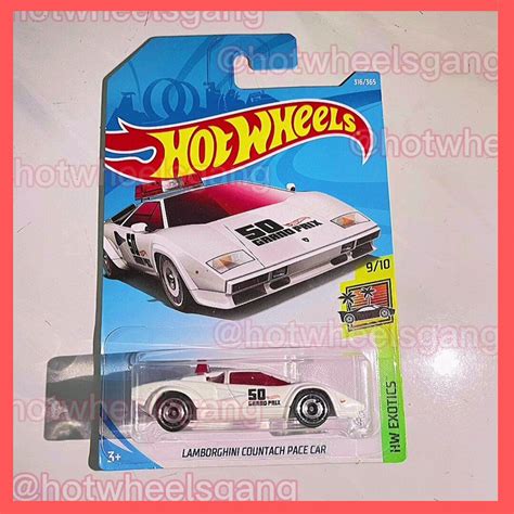 Hot Wheel Lamborghini Countach Pace Car 50th Grand Prix Hotwheels Exotics Kereta Car Model