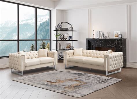 Modern Tufted Sofa and Love Seat - Modern Home Furnishings