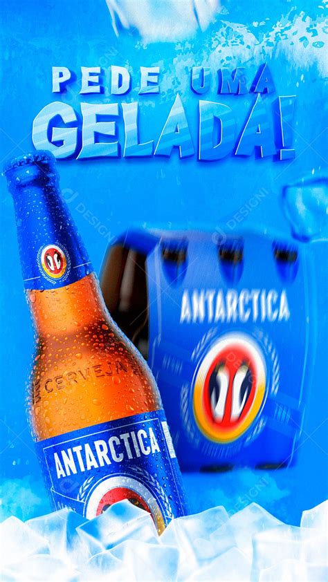 Social Media Pede Uma Gelada Antártica Cervejas Psd Editável [download