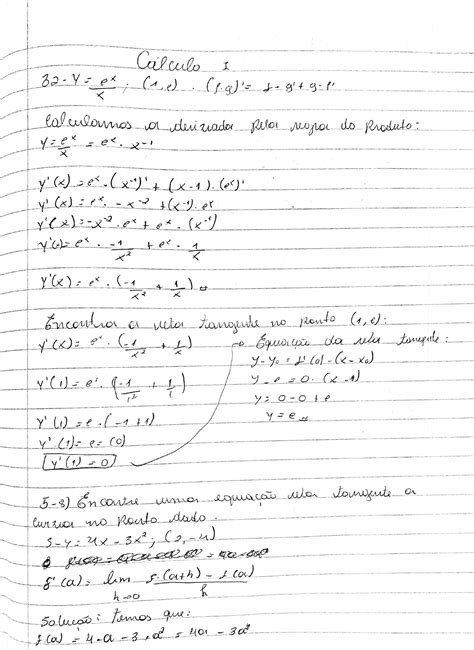 Exercício Cálculo 1 Cálculo Diferencial 1