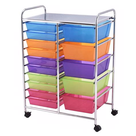 15 Drawer Rolling Storage Organizer Cart