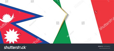 Nepal And Italy Flags Two Vector Flags Symbol Royalty Free Stock