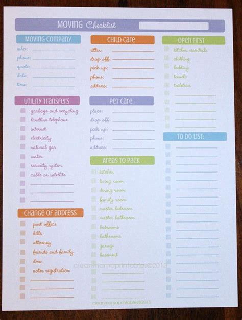 Moving Checklist Printables Making Keeping Track Of Your Things Easy