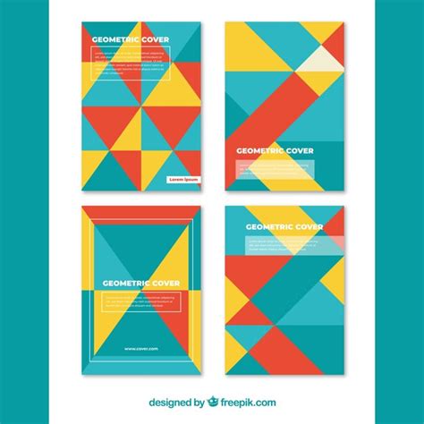 Free Vector Cover Template With Geometric Shapes