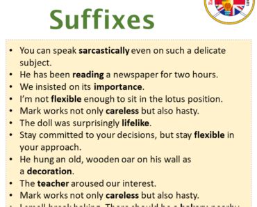 Sentences For Suffixes Archives English Grammar Here