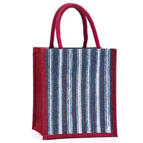 Printed Short Cotton Padded Zipper Jute Bag For Shopping At Rs 112