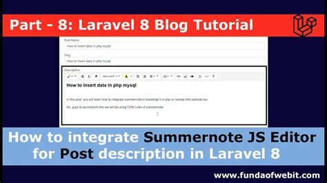 Laravel Blog How To Integrate Summernote Js Editor For Post