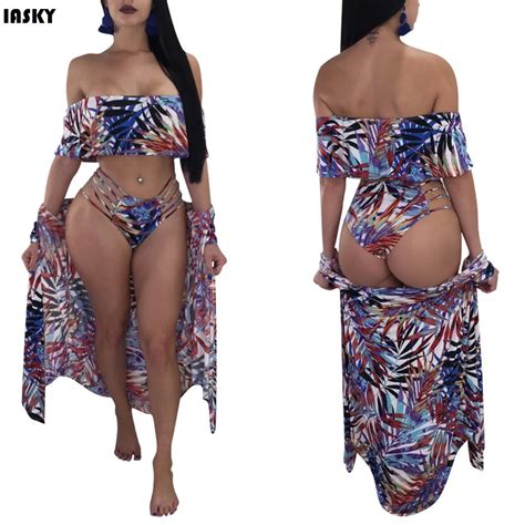 Aliexpress Buy Iasky Pcs Set Beach Cover Ups Bikini Set