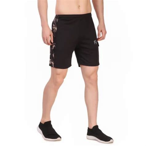 Plain Solid Men Lycra Sports Shorts Regular Fit Size Large At Rs