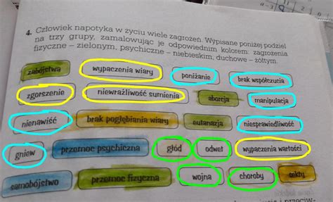 Cz Owiek Napotyka W Yciu Wiele Zagro E Wypisane Poni Ej Podziel Na