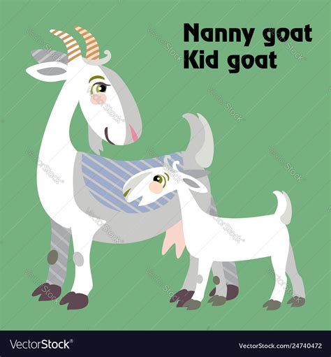 Cartoon Goats Royalty Free Vector Image Vectorstock