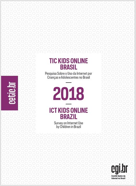 Nic Br Pesquisa Sobre O Uso Da Internet Por Crian As E Adolescentes