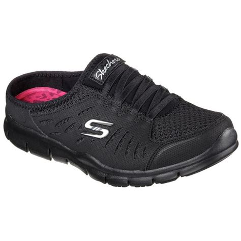 Skechers Sport Women S No Limits Memory Foam Wide Width Slip On Mule Sneaker Clog Black