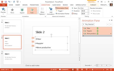 Understanding the Presentation Timeline and Animation Steps