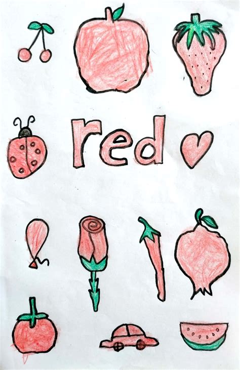 Red Things To Draw For Kids
