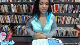 Jaw Dropping Teenager Latina Gets Nude And Caresses Her Honeypot In Public Library 27 18