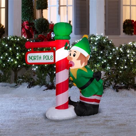 Holiday Living 4.5-ft Lighted Elf Christmas Inflatable in the Christmas ...