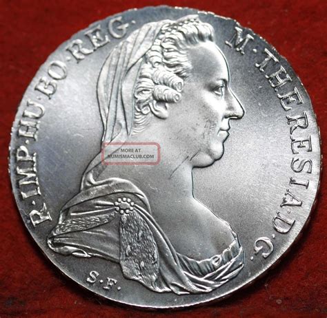 Uncirculated 1780 Austria 1 Thaler Maria Theresa Silver Restrike