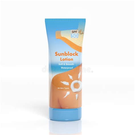 3d Sunblock Plastic Tube Stock Illustration Illustration Of Packaging