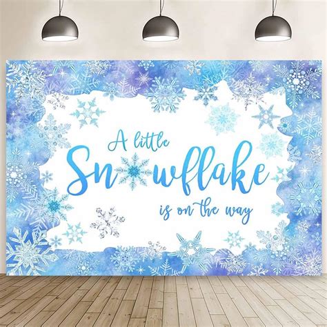 Amazon MEHOFOND 7x5ft Winter Blue Snowflake Baby Shower Backdrop