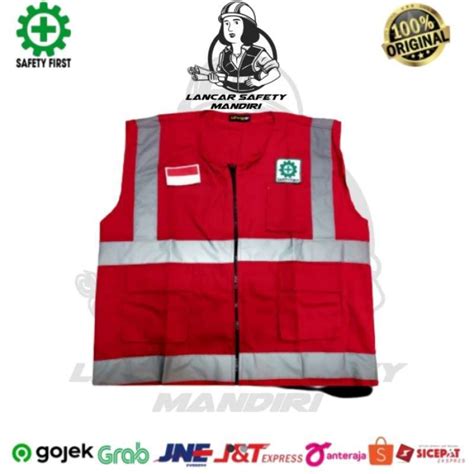 Promo Rompi Safety Drill Rompi Safety Kerja Proyek Warna Merah Diskon