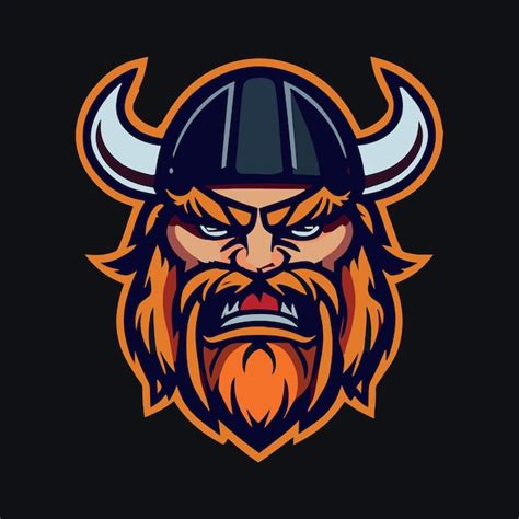 Emblema del logotipo del deporte vikingo ilustración vectorial mascota