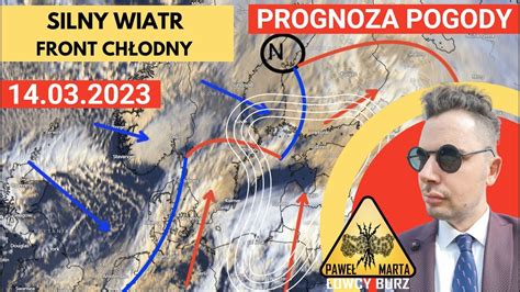 Przejście dynamicznego frontu chłodnego nad Polską we wtorek Silny