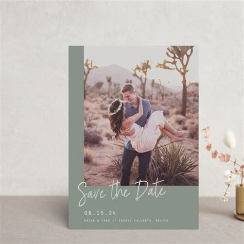 Playful Customizable Foil Pressed Save The Date Postcards In White By Chryssi Tsoupanarias