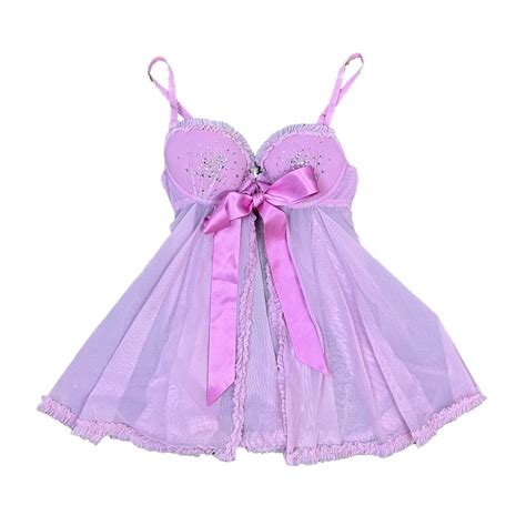 Beautiful Pink Lingerie Baby Doll Nightie Top By Depop