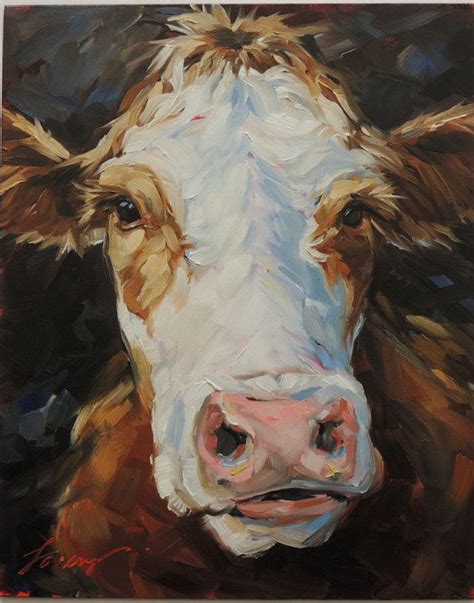 Impressionistic Cow Painting 8x10 Inch Original Oil Painting Etsy