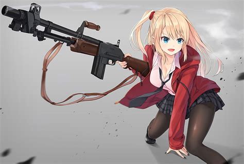 Anime Original Fille Pistolet Original Anime Arme Fond Décran