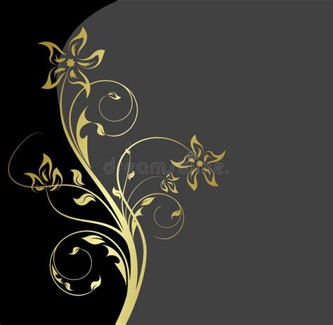 Black And Gold Floral Background Stock Vector - Image: 9325700