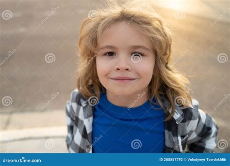 Lifestyle Portrait of Cute Kid Outdoors. Summer Kids Outdoor Portrait ...